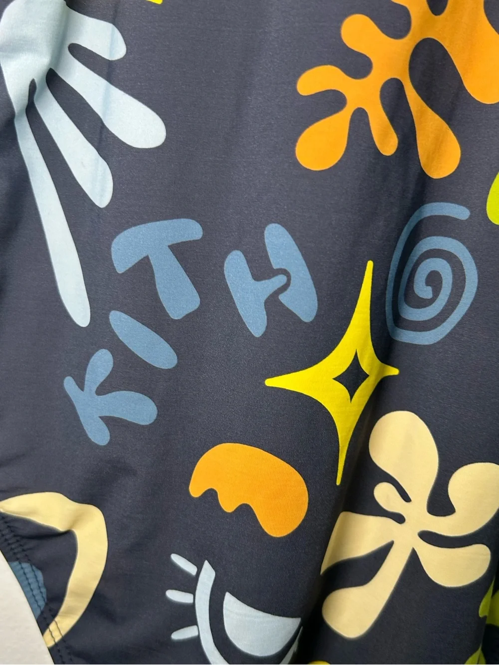 Kith Girls One-Shoulder Swimsuit with Multicolor Abstract Print